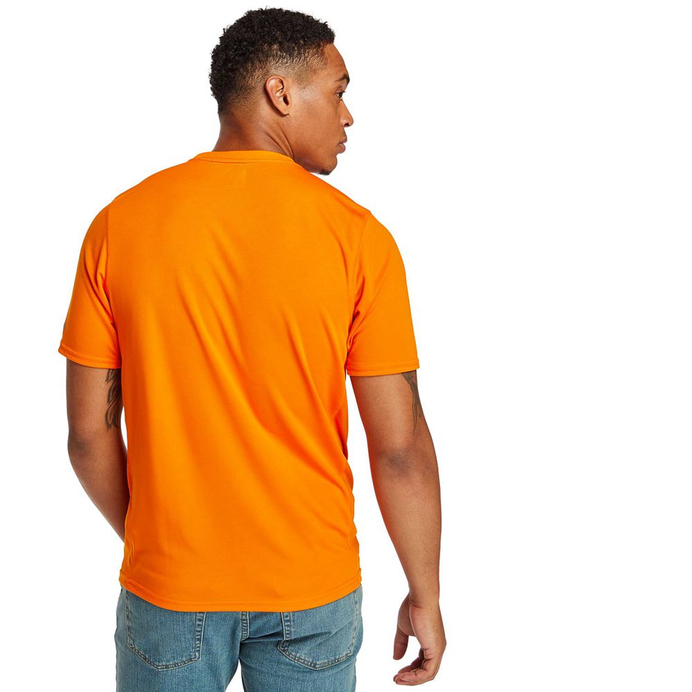 Camisetas Timberland Hombre Pro® Wicking Good Short Sleeve Naranjas - Chile FDM-125607